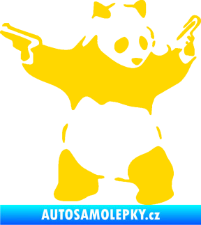 Samolepka Panda 007 pravá gangster jasně žlutá