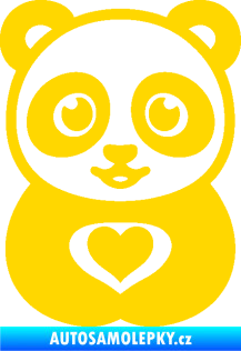 Samolepka Panda 008 roztomilá jasně žlutá