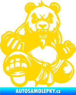 Samolepka Panda 012 levá Kung Fu bojovník jasně žlutá