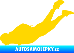 Samolepka Parašutista 003 levá skok z letadla jasně žlutá
