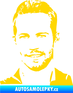 Samolepka Paul Walker 001 levá jasně žlutá