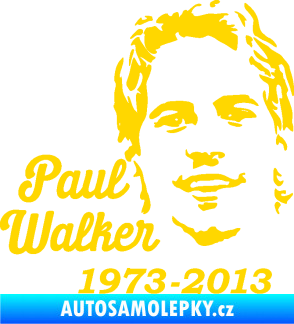 Samolepka Paul Walker 007 RIP jasně žlutá