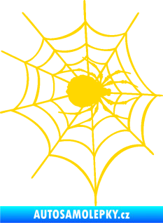 Samolepka Pavouk 016 pravá s pavučinou jasně žlutá