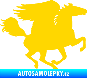 Samolepka Pegas 001 pravá okřídlený kůň jasně žlutá