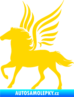 Samolepka Pegas 002 levá okřídlený kůň jasně žlutá