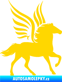 Samolepka Pegas 002 pravá okřídlený kůň jasně žlutá
