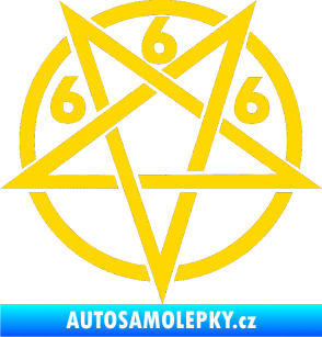 Samolepka Pentagram 666 jasně žlutá
