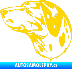 Samolepka Pes 002 levá Dalmatin jasně žlutá