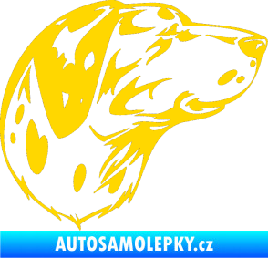 Samolepka Pes 002 pravá Dalmatin jasně žlutá