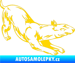 Samolepka Pes 009 pravá jasně žlutá