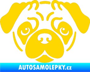 Samolepka Pes 067 Mopsík jasně žlutá