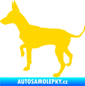 Samolepka Pes 093 levá Pražský krysařík jasně žlutá