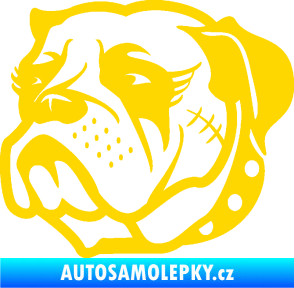 Samolepka Pes 097 levá Buldok jasně žlutá