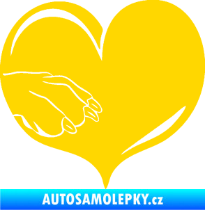 Samolepka Pes 102 levá packa jasně žlutá