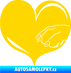 Samolepka Pes 102 pravá packa jasně žlutá