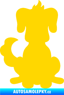 Samolepka Pes 113 levá kreslená silueta jasně žlutá