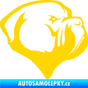 Samolepka Pes 116 pravá pitbull jasně žlutá