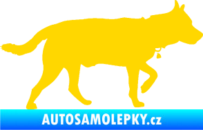 Samolepka Pes 121 pravá německý ovčák jasně žlutá