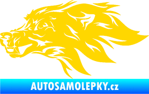 Samolepka Pes 127 levá hlava jasně žlutá