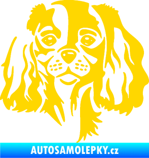 Samolepka Pes 132 pravá Cavalier king Charles spaniel jasně žlutá