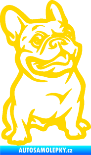 Samolepka Pes 139 pravá francouzský buldoček jasně žlutá