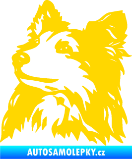 Samolepka Pes 141 levá šeltie jasně žlutá