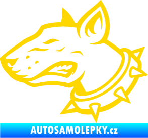 Samolepka Pes 167 levá pitbull jasně žlutá