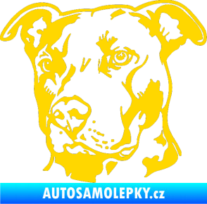 Samolepka Pes 198 pitbull levá jasně žlutá
