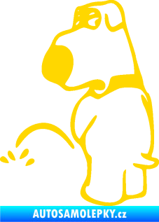 Samolepka Pes čůrá 002 levá jasně žlutá
