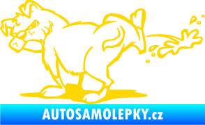 Samolepka Pes čůrá levá jasně žlutá