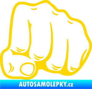 Samolepka Pěst 003 pravá jasně žlutá