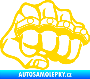 Samolepka Pěst boxer pravá jasně žlutá