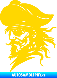 Samolepka Pirát 001 levá s páskou přes oko jasně žlutá