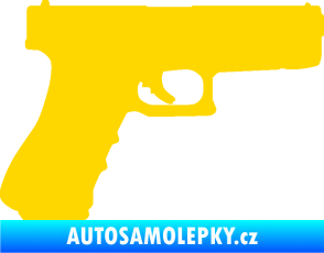 Samolepka Pistole 001 pravá jasně žlutá