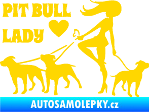 Samolepka Pit Bull lady levá jasně žlutá