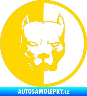 Samolepka Pitbull 001 kruh levá jasně žlutá