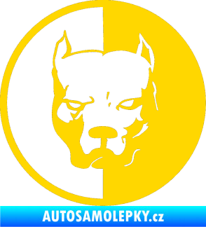 Samolepka Pitbull 001 kruh pravá jasně žlutá