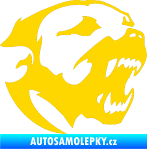 Samolepka Pitbull hlava 001 pravá jasně žlutá