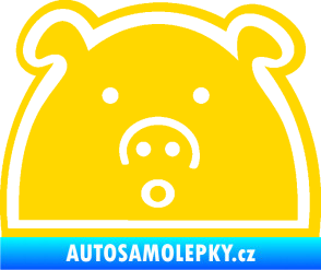 Samolepka Prasátko JDM styl jasně žlutá