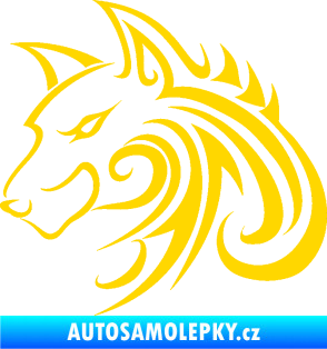 Samolepka Predator tattoo 001 levá jasně žlutá