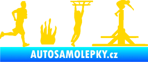 Samolepka Překážkové závody 001 pravá OCR jasně žlutá