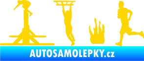 Samolepka Překážkové závody 001 levá OCR jasně žlutá