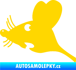 Samolepka Překvapená myš levá jasně žlutá
