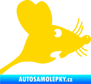 Samolepka Překvapená myš pravá jasně žlutá