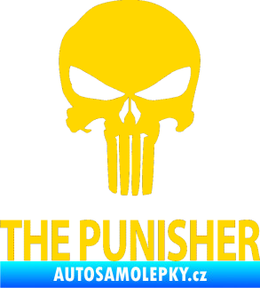 Samolepka Punisher 002 s nápisem jasně žlutá