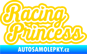 Samolepka Racing princess nápis jasně žlutá