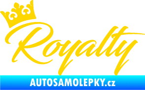Samolepka Royalty s korunkou nápis jasně žlutá