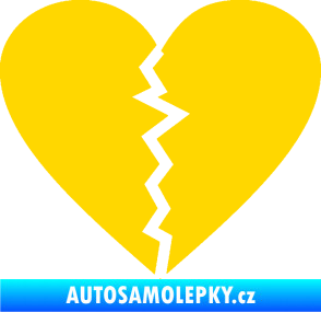 Samolepka Rozbité srdce 001  jasně žlutá