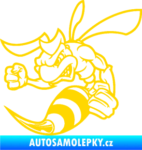 Samolepka Rozzuřená vosa 003 levá jasně žlutá