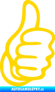 Samolepka Ruka 001 pravá palec nahoru jasně žlutá
